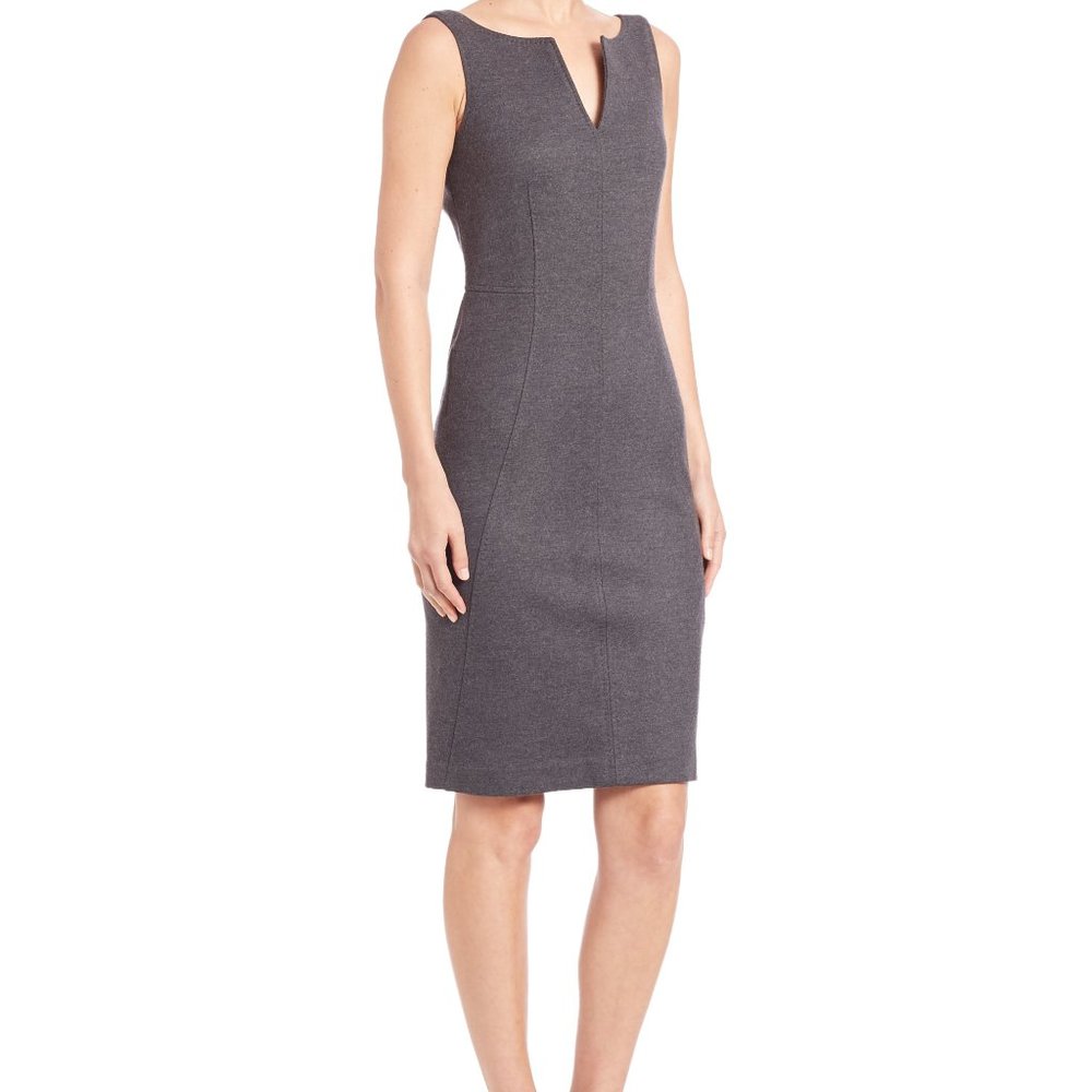 MaxMara Ozono Dress Sleeveless Grey Wool 42 / US S